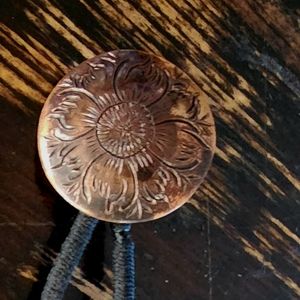 1.5" Concho Hair accessory, Hand Engraved, Made in Montana, Copper